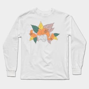 Colorful plant, flower and leaves on white Long Sleeve T-Shirt
